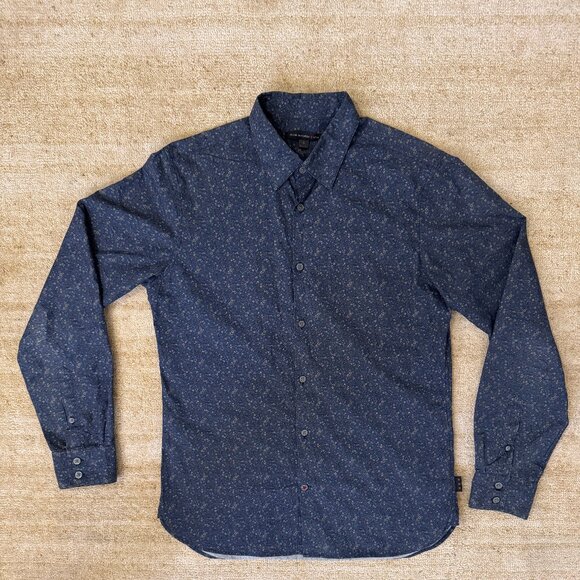 John Varvatos Men's Poplin Button Down Shirt - Size: Small, Print: Floral - Picture 1 of 4